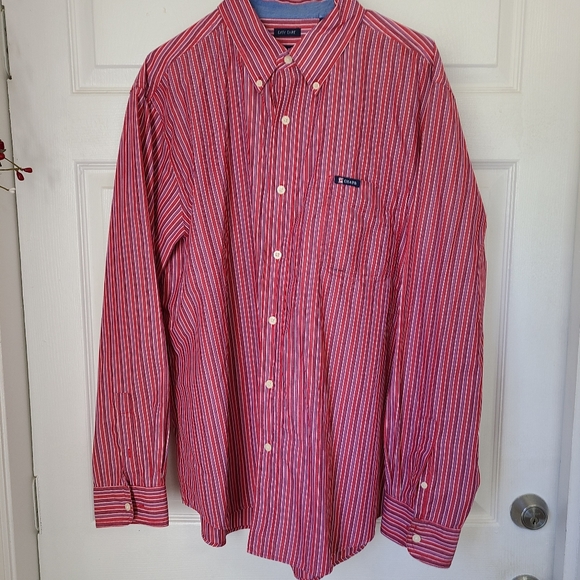 Chaps Men's Long Sleeve Dress Shirt, Size: XL Color: Red - Picture 4 of 14